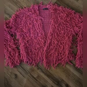 Hot Pink Fuzzy Sweater! Super Soft, Beautiful Cardigan!